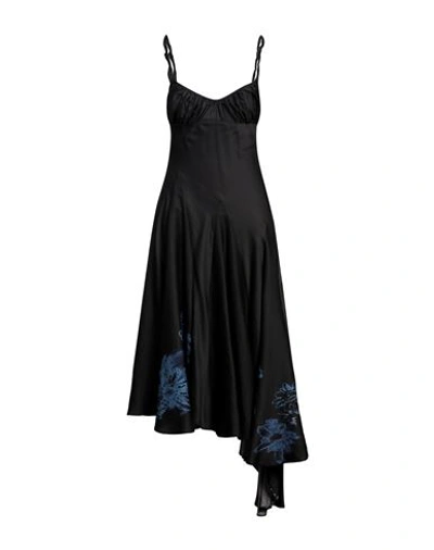 Collina Strada Woman Midi Dress Black Size M Organic Silk