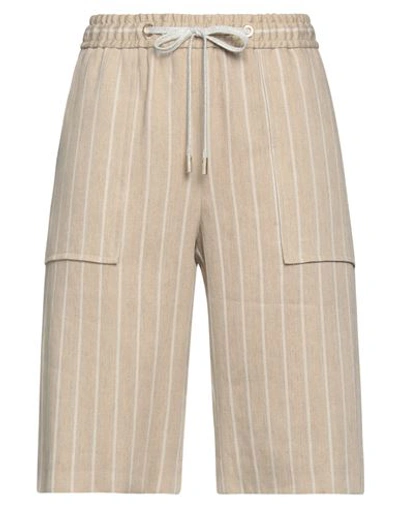 Eleventy Woman Shorts & Bermuda Shorts Beige Size 6 Linen, Elastane, Lyocell