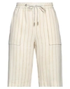 Eleventy Woman Shorts & Bermuda Shorts Ivory Size 4 Linen, Elastane, Lyocell In White
