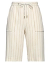 Eleventy Woman Shorts & Bermuda Shorts Ivory Size 2 Linen, Elastane, Lyocell In White