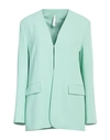 Imperial Woman Blazer Turquoise Size Xl Polyester, Elastane In Blue