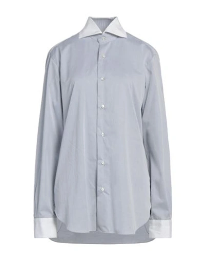 Barba Napoli Man Shirt Light Grey Size 15 Cotton