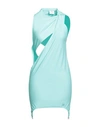 Courrèges Courreges Woman Mini Dress Turquoise Size L Polyamide, Elastane In Blue