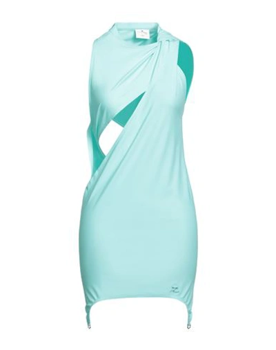 Courrèges Courreges Woman Mini Dress Turquoise Size L Polyamide, Elastane In Blue