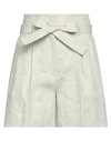 Eleventy Tied-waist Pleated Shorts In Sage Green