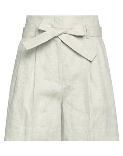 Eleventy Tied-waist Pleated Shorts In Sage Green