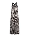 Kaos Woman Maxi Dress Light Grey Size 8 Viscose In Grey