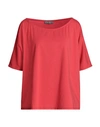 Neirami Woman T-shirt Red Size 3 Cotton, Elastane