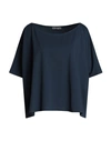 Neirami Woman T-shirt Navy Blue Size 3 Cotton, Elastane
