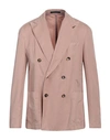 Paoloni Man Blazer Blush Size 42 Cotton, Linen In Pink