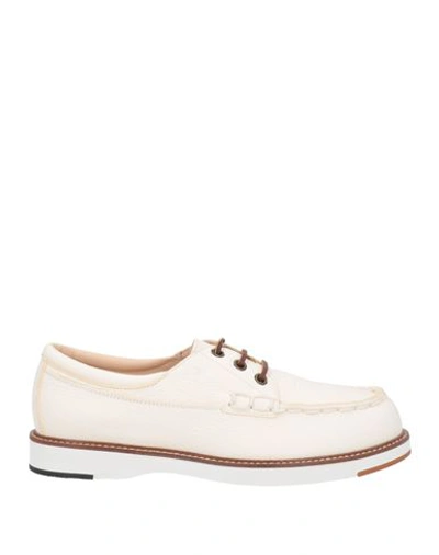 Tod's Woman Lace-up Shoes White Size 7 Calfskin