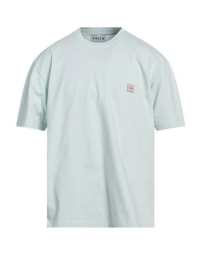 Solid Homme Man T-shirt Sky Blue Size 40 Cotton, Polyester, Elastane
