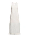 I Blues Woman Midi Dress Ivory Size 4 Cotton, Polyester In White