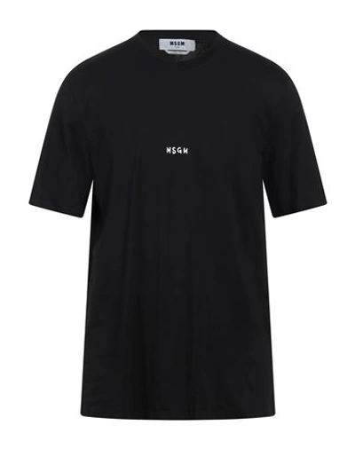 Msgm Man T-shirt Black Size Xl Cotton