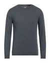Daniele Fiesoli Man Sweater Lead Size L Organic Cotton, Polyamide In Grey