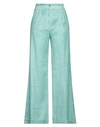 JACOB COHЁN JACOB COHЁN WOMAN PANTS TURQUOISE SIZE 8 LINEN, LYOCELL, ELASTANE, POLYESTER, COTTON