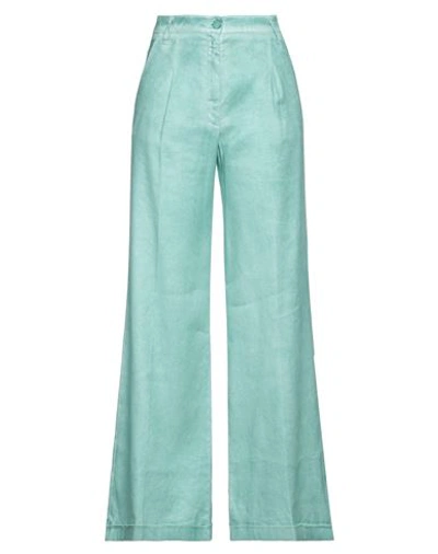 Jacob Cohёn Woman Pants Turquoise Size 6 Linen, Lyocell, Elastane, Polyester, Cotton In Blue