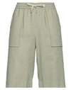 Eleventy Woman Shorts & Bermuda Shorts Sage Green Size 6 Linen, Cotton, Viscose, Elastane In Sage Green