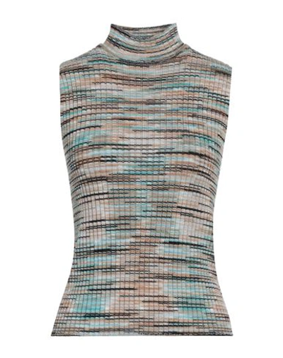 M Missoni Woman Turtleneck Sky Blue Size L Wool, Viscose