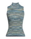 M Missoni Woman Turtleneck Pastel Blue Size L Wool, Viscose