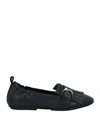 Fitflop Woman Loafers Black Size 8.5 Leather In Black