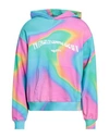 Msftsrep Holographic Print Cotton Hoodie In Blue