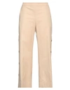 Margon Metamorfosi Woman Pants Beige Size 8 Cotton, Polyamide, Elastic Fibres In Beige