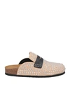 Jw Anderson Leather-trimmed Crystal-embellished Suede Slippers In Beige