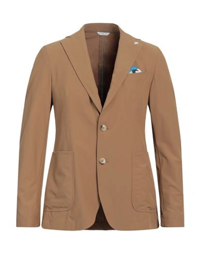 Manuel Ritz Man Blazer Camel Size 38 Polyamide, Elastane In Beige