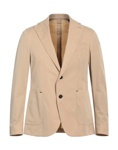 Manuel Ritz Man Blazer Sand Size 42 Polyamide, Elastane In Beige