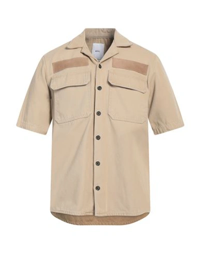 Btfl Man Shirt Sand Size M Cotton In Beige