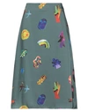 PS BY PAUL SMITH PS PAUL SMITH WOMAN MIDI SKIRT GREY SIZE 8 POLYESTER