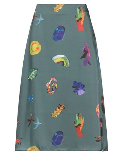 Ps By Paul Smith Ps Paul Smith Woman Midi Skirt Grey Size 10 Polyester