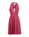 Kaos Jeans Woman Midi Dress Fuchsia Size 8 Cotton, Polyester, Polyamide, Metallic Polyester, Elastan In Pink