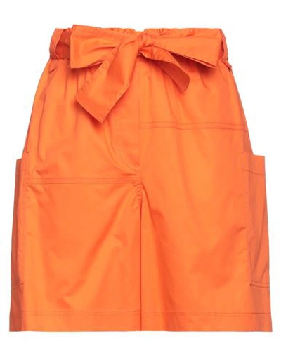 Shirtaporter Woman Shorts & Bermuda Shorts Orange Size 10 Cotton