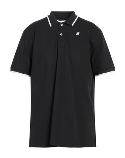 K-way Man Polo Shirt Black Size Xxl Cotton, Elastane In Black