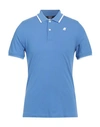 K-way Man Polo Shirt Pastel Blue Size M Cotton, Elastane