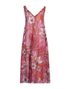 Shirtaporter Woman Midi Dress Magenta Size 6 Cotton, Silk