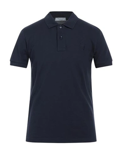 Trussardi Man Polo Shirt Navy Blue Size Xl Cotton