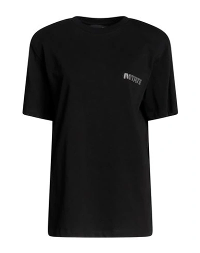 Rotate Birger Christensen Woman T-shirt Black Size 6 Organic Cotton