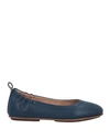 Fitflop Woman Ballet Flats Midnight Blue Size 8 Soft Leather