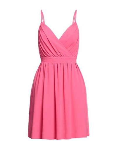 Please Woman Mini Dress Fuchsia Size M Polyester In Pink