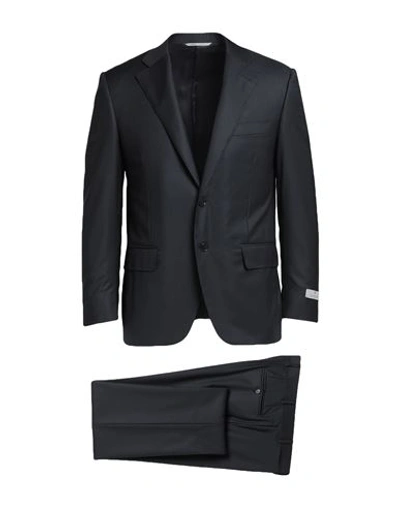 Canali Man Suit Black Size 46 Wool