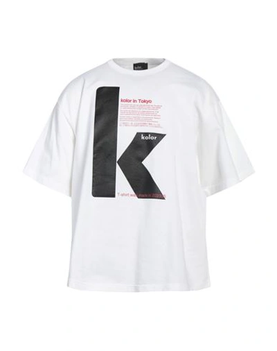 Kolor Man T-shirt Off White Size 4 Cotton