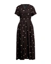 Aspesi Woman Maxi Dress Dark Brown Size 4 Linen In Brown