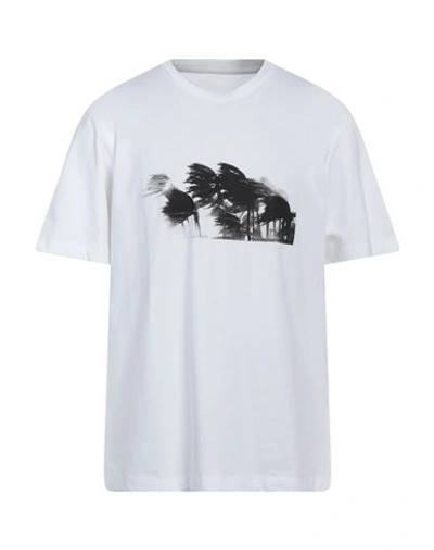 Oamc Man T-shirt White Size L Organic Cotton, Elastane