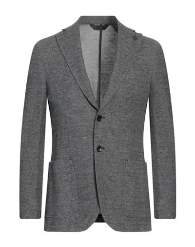 Paoloni Man Blazer Black Size 42 Cotton, Linen, Polyamide