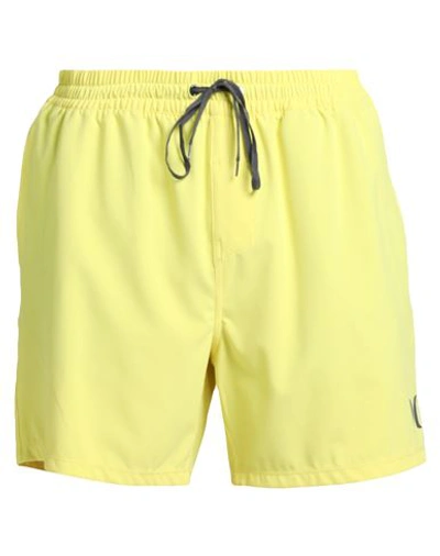 Hurley Man Swim Trunks Yellow Size Xl Polyester, Elastane