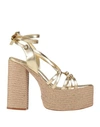 Paloma Barceló Woman Espadrilles Gold Size 9.5 Leather In Gold