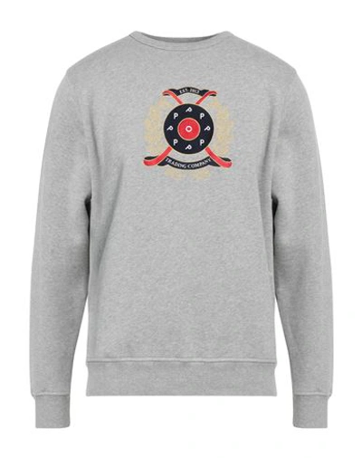 Pop Trading Company Logo-embroidered Cotton-blend Jersey Sweatshirt In Gray